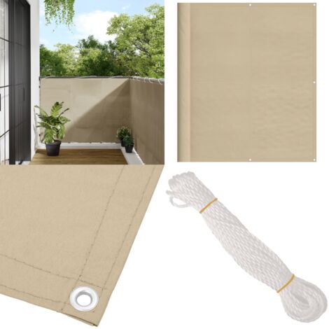 Paravento da Balcone Beige 120x1000 cm 100% Poliestere Oxford - Protezione da sole - Privacy balcone