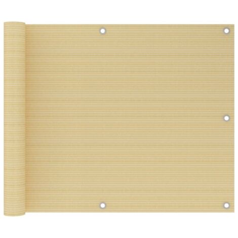 Paravento da Balcone Beige 75x400 cm in HDPE vidaXL