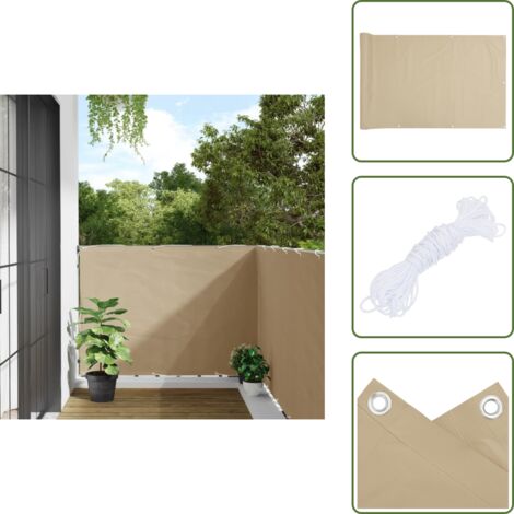 Paravento da balcone beige - vidaXL Paravento Balcone Beige 120x600 cm in Tessuto Oxford - Paravento in tessuto oxford