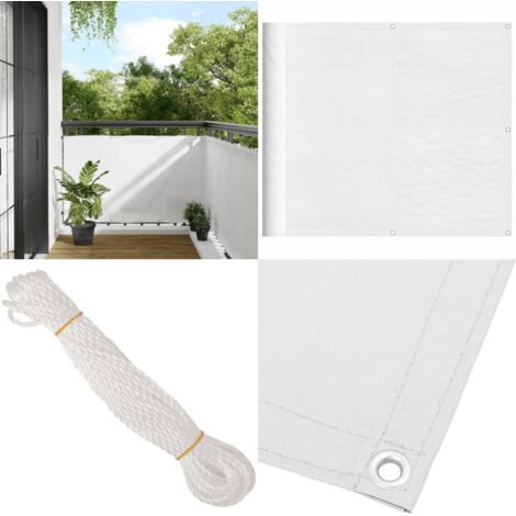 Paravento da Balcone Bianco 90x1000 cm 100% Poliestere Oxford - Protezione da sole - Privacy balcone