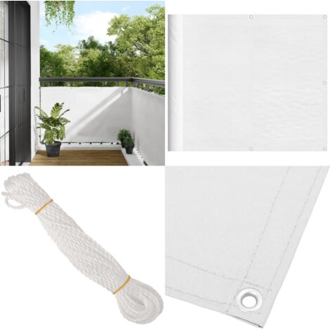 Paravento da Balcone Bianco 90x700 cm 100% Poliestere Oxford - Protezione da sole - Privacy balcone