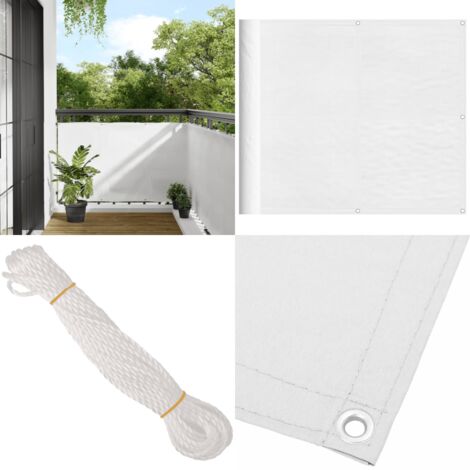 Paravento da Balcone Bianco 90x800 cm 100% Poliestere Oxford - Protezione da sole - Privacy balcone