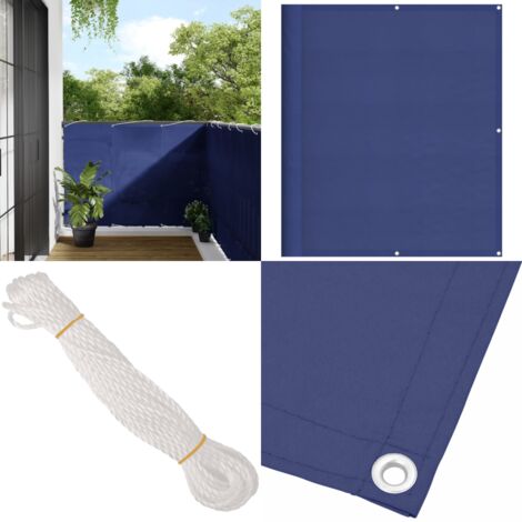 Paravento da Balcone Blu 120x700 cm 100% Poliestere Oxford - Protezione da sole - Privacy balcone