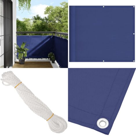 Paravento da Balcone Blu 90x800 cm 100% Poliestere Oxford - Protezione da sole - Privacy balcone