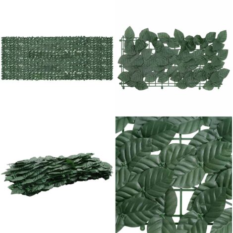 Paravento da Balcone con Foglie Verde Scuro 400x150 cm - Schermo frangivista - Protezione solare