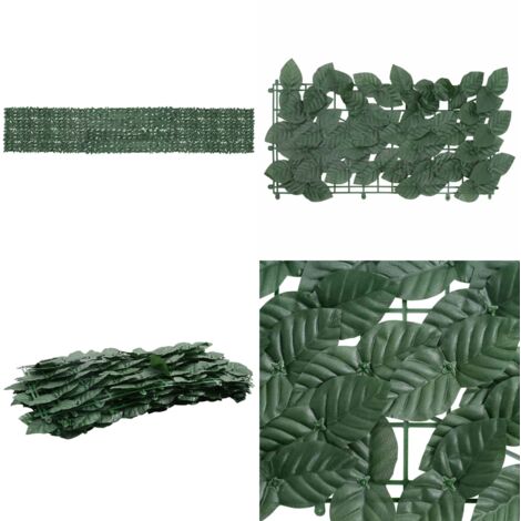 Paravento da Balcone con Foglie Verde Scuro 600x100 cm - Paravento con foglie - Protezione dal sole