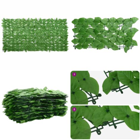 Paravento da Balcone con Foglie Verdi 200x100 cm - Paravento verde - Privacy balcone