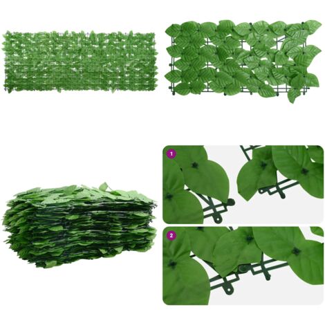 Paravento da Balcone con Foglie Verdi 200x75 cm - Paravento verde - Privacy balcone