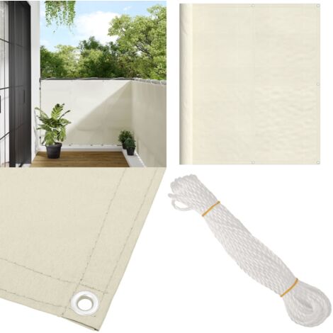 Paravento da Balcone Crema 120x800 cm 100% Poliestere Oxford - Protezione da sole - Privacy balcone