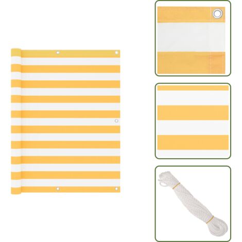 Paravento da balcone giallo - vidaXL Paravento Balcone Bianco e Giallo 120x500 cm Tessuto Oxford - Paravento da balcone bianco