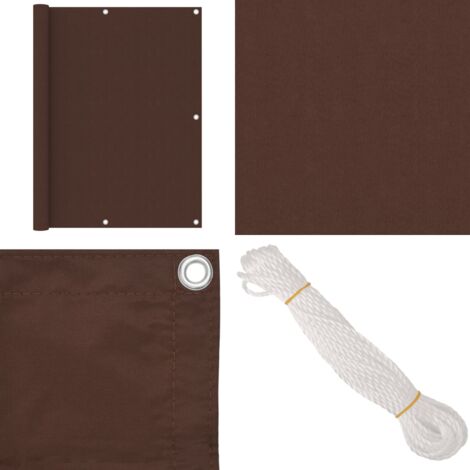 Paravento da Balcone Marrone 120x300 cm in Tessuto Oxford - Paravento impermeabile - Paravento da terrazzo