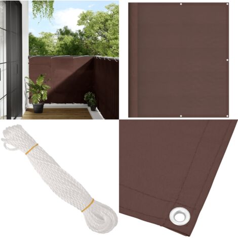 Paravento da Balcone Marrone 120x700 cm 100% Poliestere Oxford - Protezione da sole - Privacy balcone