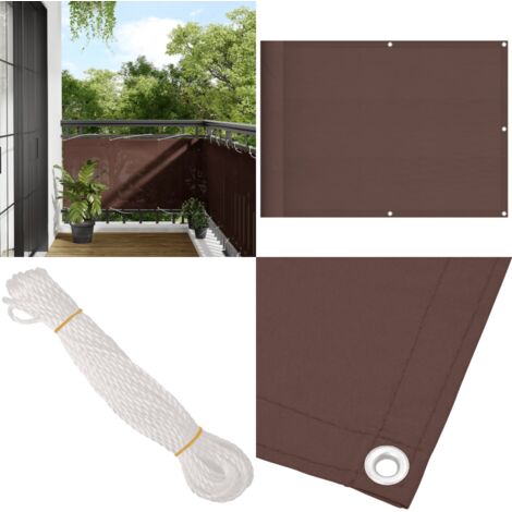 Paravento da Balcone Marrone 75x800 cm 100% Poliestere Oxford - Protezione da sole - Privacy balcone