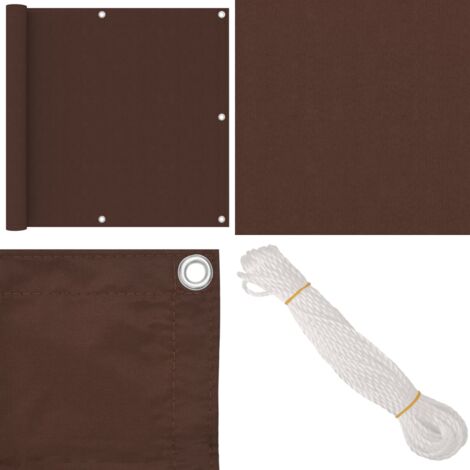 Paravento da Balcone Marrone 90x600 cm in Tessuto Oxford - Paravento da terrazzo - Protezione UV