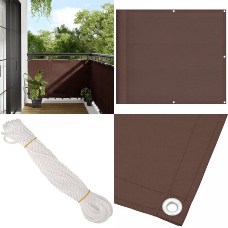 Paravento da Balcone Marrone 90x700 cm 100% Poliestere Oxford - Protezione da sole - Privacy balcone