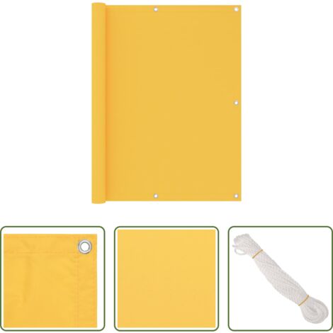 Paravento da balcone -  Paravento Balcone Giallo 120x400 cm in Tessuto Oxford