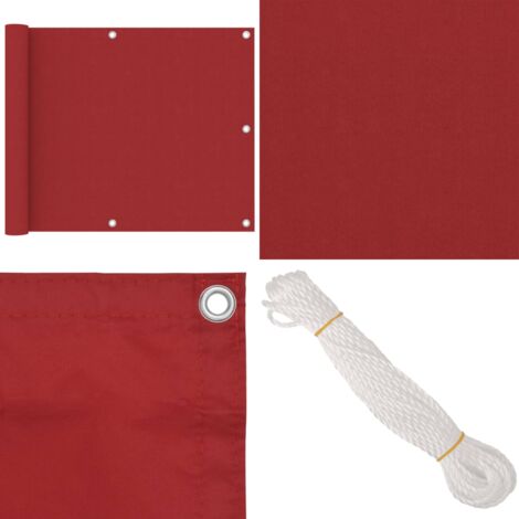 Paravento da Balcone Rosso 75x500 cm in Tessuto Oxford - Paravento impermeabile - Paravento da terrazzo