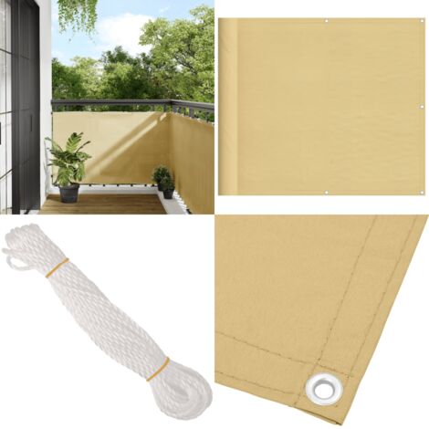 Paravento da Balcone Sabbia 90x800 cm 100% Poliestere Oxford - Protezione da sole - Privacy balcone
