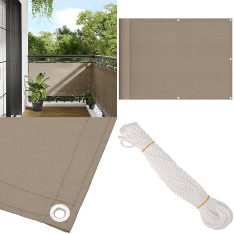 Paravento da Balcone Tortora 75x800 cm 100% Poliestere Oxford - Protezione da sole - Privacy balcone