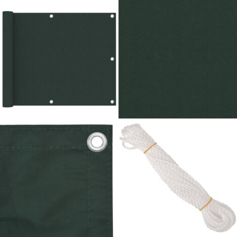 Paravento da Balcone Verde Scuro 75x600 cm Tessuto Oxford - Paravento impermeabile - Paravento da terrazzo