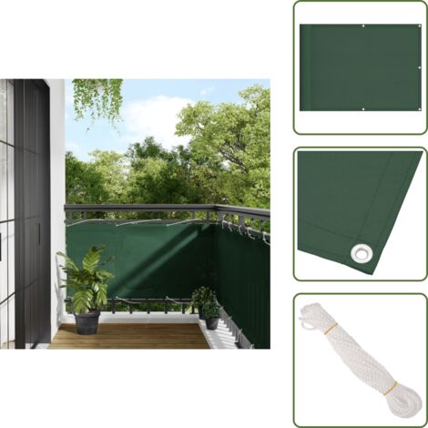 Paravento da balcone - vidaXL Paravento Balcone Verde Scuro 75x700 cm 100% Poliestere Oxford - Protezione da sole