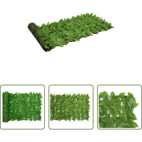 Paravento da terrazza -  Paravento da Balcone con Foglie Verdi 200x75 cm