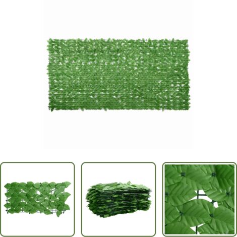 Paravento da terrazza -  Paravento da Balcone con Foglie Verdi 300x150 cm
