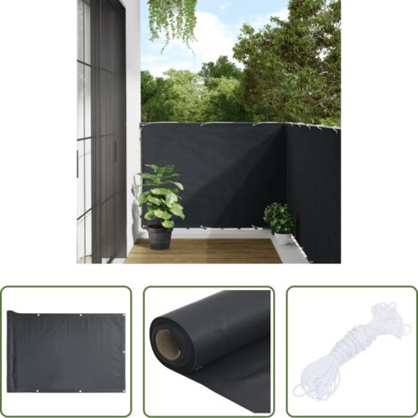 Paravento da terrazzo -  Paravento Balcone Antracite 120x400 cm Tessuto Oxford