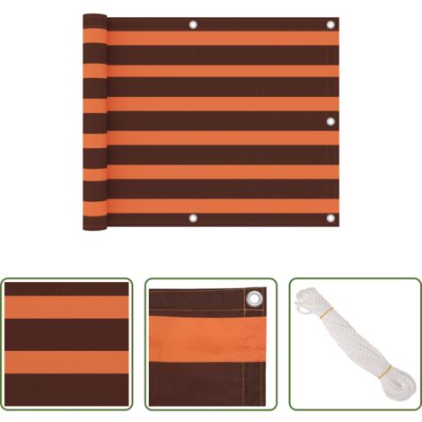 Paravento da terrazzo -  Paravento Balcone Arancione e Marrone 75x300 cm Tessuto Oxford