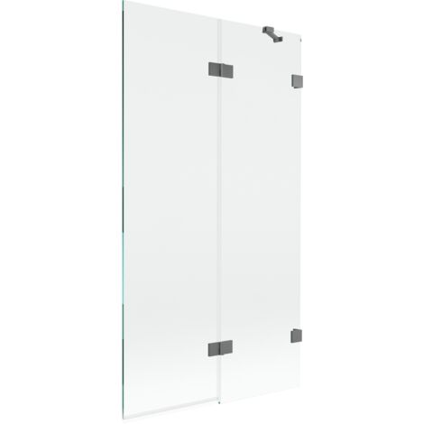 Paravento da vasca Mexen Lunar 2 ante destro 100 x 150 cm, trasparente, gun metal - 897-100-100-95-00-P