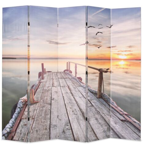 Paravento divisorio per pareti divisorie, decorazione per mobili pieghevoli, 200 cm, lago