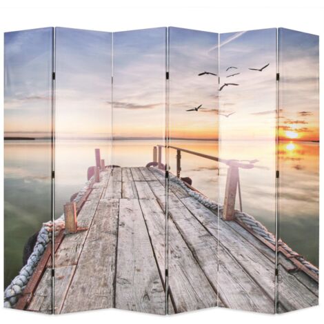 Paravento divisorio per pareti divisorie, decorazione per mobili pieghevoli, 228 cm, lago