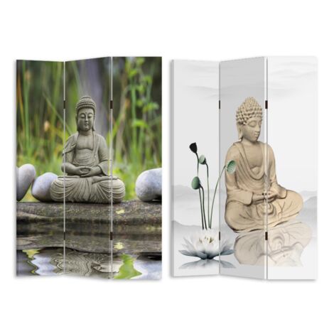 Paravento estampado 3 paneles buddha 120,6x2,5xh180,6x2,5xh180