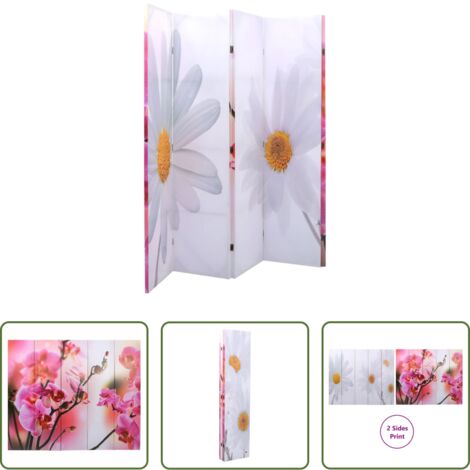 Paravento floreale -  Paravento Pieghevole 200x170 cm con Stampa Fiore