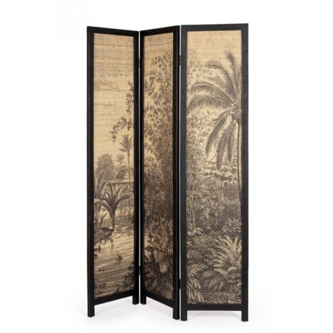 Paravento fujiko ,in bamboo e legno di abete, 120 x 180 cm