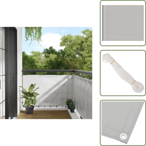 Paravento grigio chiaro - vidaXL Paravento Balcone Grigio chiaro 90x500cm 100% Poliestere Oxford - Schermo da balcone