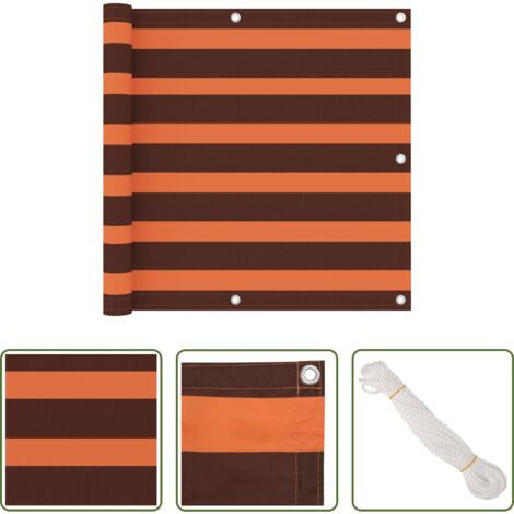 Paravento impermeabile -  Paravento Balcone Arancione e Marrone 90x500 cm Tessuto Oxford