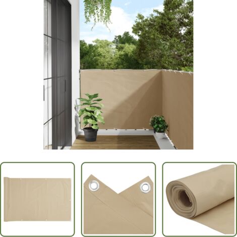 Paravento impermeabile -  Paravento Balcone Beige 120x500 cm in Tessuto Oxford