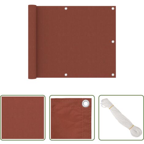 Paravento impermeabile -  Paravento da Balcone Terracotta 75x300 cm Tessuto Oxford