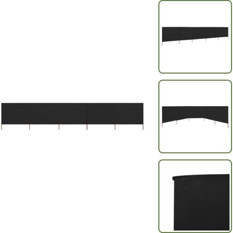 Paravento in legno - vidaXL Paravento a 5 Pannelli in Tessuto 600x120 cm Nero - Paravento antivento