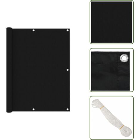 Paravento in tessuto oxford - vidaXL Paravento Balcone Nero 120x500 cm in Tessuto Oxford - Paravento con protezione UV