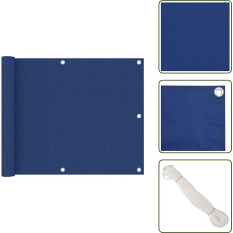 Paravento in tessuto oxford - vidaXL Paravento da Balcone Blu 75x500 cm in Tessuto Oxford - Paravento con protezione UV