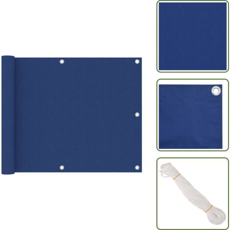 Paravento in tessuto oxford - vidaXL Paravento da Balcone Blu 75x600 cm in Tessuto Oxford - Paravento con protezione UV