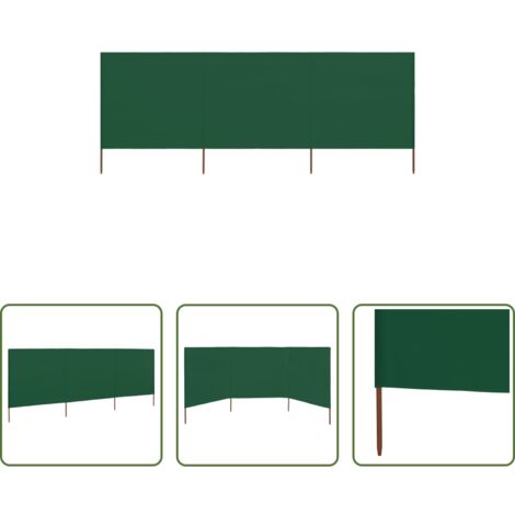 Paravento in tessuto -  Paravento a 3 Pannelli in Tessuto 400x160 cm Verde