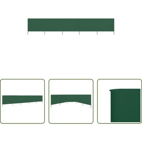 Paravento in tessuto -  Paravento a 5 Pannelli in Tessuto 600x160 cm Verde