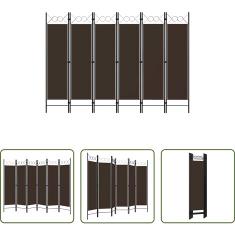 Paravento marrone - Paravento a 6 Pannelli Marrone 240x180 cm