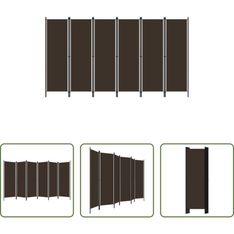 Paravento marrone - Paravento a 6 Pannelli Marrone 300x180 cm