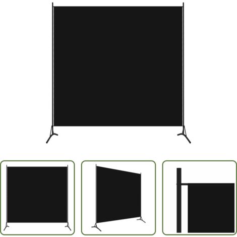 Paravento nero -  Paravento Nero 175x180 cm in Tessuto