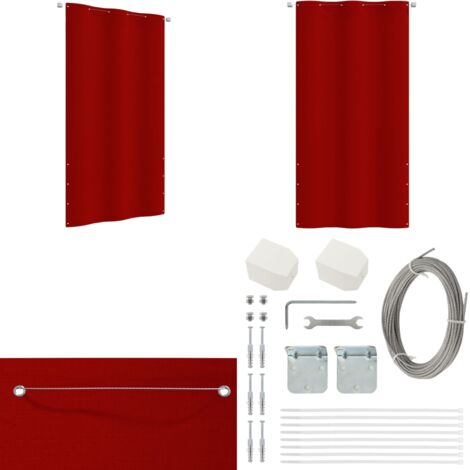 Paravento per Balcone Rosso 120x240 cm in Tessuto Oxford - Protezione privacy - Tela impermeabile