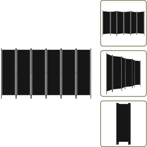 Paravento per camera da letto - vidaXL Paravento a 6 Pannelli Nero 300x180 cm - Paravento decorativo